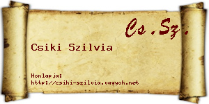 Csiki Szilvia névjegykártya